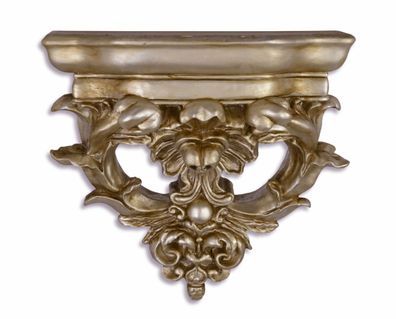 Casa Padrino Barock Wandkonsole Antik Silber 29 x 26,8 x H.13,6 - Hotel Möbel