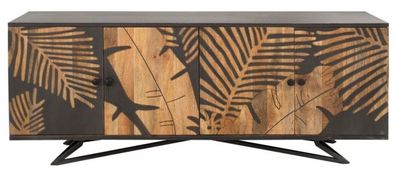 Casa Padrino Designer Kommode Sideboard 175 x 45 x H.75cm Fernsehschrank - Handgefer