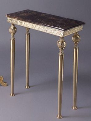 Casa Padrino Luxus Barock Konsole Gold / Schwarz 64 x 31 x H. 80 cm - Edler Messing K