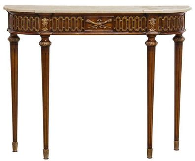 Casa Padrino Luxus Barock Konsole Braun / Gold / Cremefarben - Handgefertigter Massiv