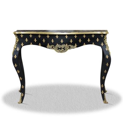 Casa Padrino Barock Konsole Schwarz Gold 100 x 40 x H. 85 cm - Barock Konsolentisch