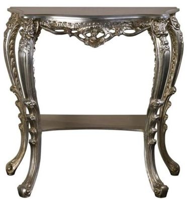 Casa Padrino Luxus Barock Konsole Silber 86 x 29 x H. 83 cm - Prunkvoller Antik Stil