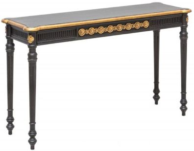 Casa Padrino Barock Konsole Schwarz / Gold 125 x 40 x H. 75,5 cm - Antik Stil Konsole