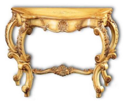 Casa Padrino Luxus Barock Konsole Naturfarben / Braun 103 x 47 x H. 78 cm - Handgefer