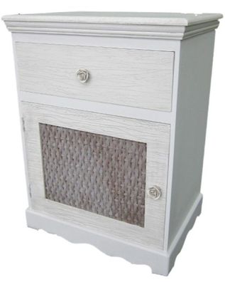 Casa Padrino Landhausstil Kommode Hellgrau / Braun 45 x 33 x H. 61 cm - Handgefertigt