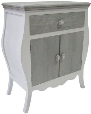 Casa Padrino Landhausstil Kommode mit 2 Türen und Schublade Antik Weiß / Grau 65 x 34
