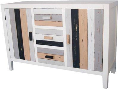 Casa Padrino Landhausstil Kommode mit 2 Türen und 3 Schubladen Mehrfarbig 120 x 40 x