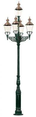 Casa Padrino Gartenlaterne Grün / Kupfer Ø 103 x H. 375 cm - Nostalgische Gartenlampe