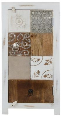 Casa Padrino Landhausstil Shabby Chic Kommode Antik Weiß / Mehrfarbig 40 x 32 x H. 90