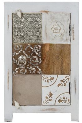 Casa Padrino Landhausstil Shabby Chic Kommode Antik Weiß / Mehrfarbig 40 x 32 x H. 70