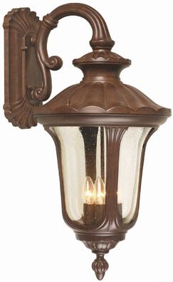 Casa Padrino Barock Außenwandleuchte Rostfarben 35,5 x 43 x H. 70 cm - Nostalgische B