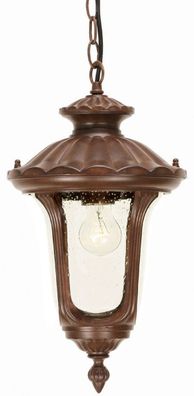 Casa Padrino Barock Außenhängeleuchte Rostfarben Ø 23,5 x H. 43,5 cm - Nostalgische B