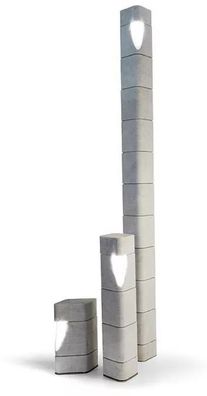 Casa Padrino Luxus Carrara Marmor LED Außenleuchten Set Weiß - Wetterbeständige Garte