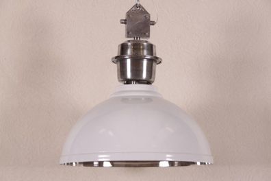 Casa Padrino Vintage Industrie Hängeleuchte Epoxy Weiß Metall Durchmesser 52 cm - Res