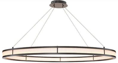 Casa Padrino Luxus LED Kronleuchter Bronzefarben / Weiß Ø 139 cm - Moderner runder Kr