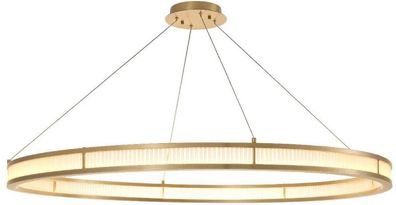 Casa Padrino Luxus LED Kronleuchter Antik Messingfarben / Weiß Ø 139 cm - Moderner ru