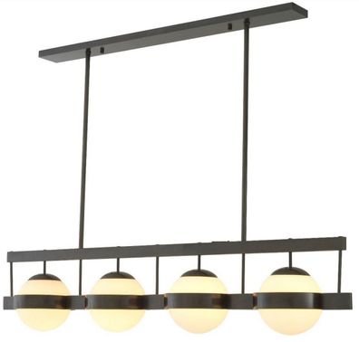 Casa Padrino Luxus Kronleuchter Bronzefarben / Weiß 140 x 22 x H. 30 cm - Moderner Me