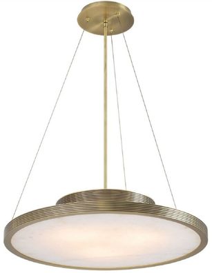 Casa Padrino Luxus Kronleuchter Messing / Alabaster Ø 70 x H. 15 cm - Moderner runder