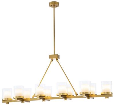 Casa Padrino Luxus LED Kronleuchter Messingfarben 155 x 38 x H. 59 cm - Moderner Kron