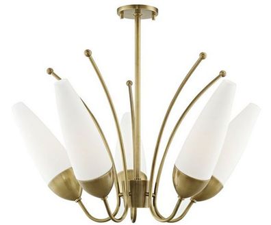 Casa Padrino Designer Kronleuchter Antik Messing / Weiß Ø 69 x H. 43 cm - Moderner Kr