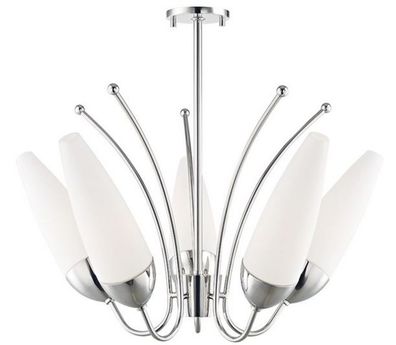 Casa Padrino Designer Kronleuchter Silber / Weiß Ø 69 x H. 43 cm - Moderner Kronleuch