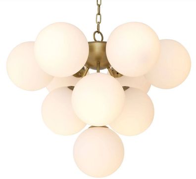 Casa Padrino Luxus Kronleuchter Antik Messingfarben / Weiß Ø 63 x H. 73 cm - Moderner