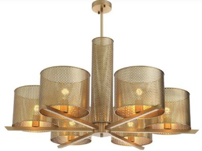 Casa Padrino Luxus Kronleuchter Antik Messing Ø 109 x H. 55,5 cm - Moderner Metall Kr