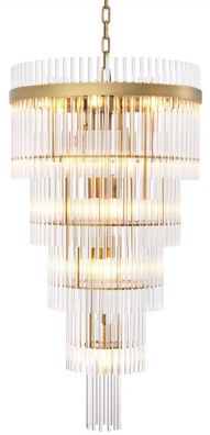 Casa Padrino Luxus Kronleuchter Antik Messingfarben Ø 49 x H. 93 cm - Moderner Metall