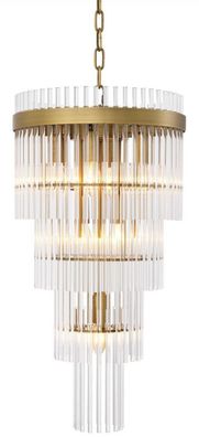 Casa Padrino Luxus Kronleuchter Antik Messingfarben Ø 35,5 x H. 68 cm - Moderner Meta