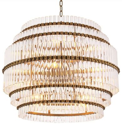 Casa Padrino Luxus Kronleuchter Antik Messingfarben Ø 75,5 x H. 57 cm - Moderner Hote