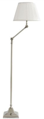 Casa Padrino Luxus Stehleuchte mit Schwenkarm Silber / Weiß Ø 30 x H. 115-143 cm - Hö