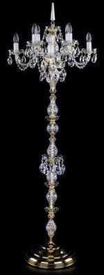 Casa Padrino Luxus Barock Kristall Stehleuchte Gold Ø 56 x H. 160 cm - Prunkvolle Ste