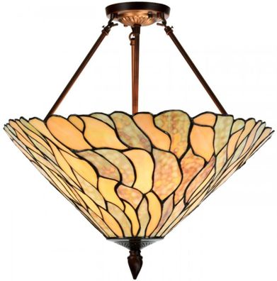 Casa Padrino Luxus Tiffany Deckenleuchte Mehrfarbig Ø 50 x H. 55 cm - Luxus Deckenlam