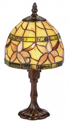 Casa Padrino Luxus Tiffany Tischleuchte Braun / Mehrfarbig Ø 15 x H. 30 cm - Luxus Ho