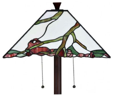 Casa Padrino Luxus Tiffany Stehleuchte Mehrfarbig 41 x 41 x H. 150 cm - Handgefertigt