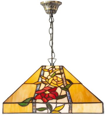 Casa Padrino Luxus Tiffany Hängeleuchte Mehrfarbig 40 x 40 x H. 95 cm - Tiffany Pende