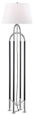 Casa Padrino Luxus Stehleuchte Silber / Schwarz / Weiß Ø 50,8 x H. 172,7 cm - Edle M