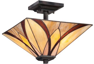 Casa Padrino Luxus Tiffany Deckenleuchte Mehrfarbig 35,6 x 35,6 x H. 30,5 cm - Elegan