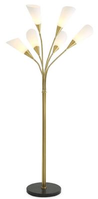 Casa Padrino Luxus Stehleuchte Antik Messingfarben / Schwarz / Weiß Ø 140 x H. 188 cm