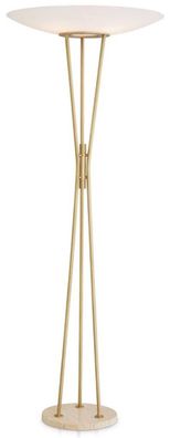 Casa Padrino Luxus Stehleuchte Antik Messingfarben / Beige / Weiß Ø 70 x H. 185 cm