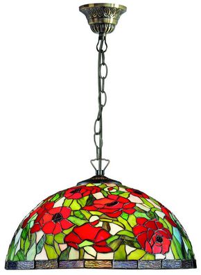 Casa Padrino Tiffany Hängeleuchte / Hängelampe Mehrfarbig Ø 40 x H. 95 cm - Tiffany L