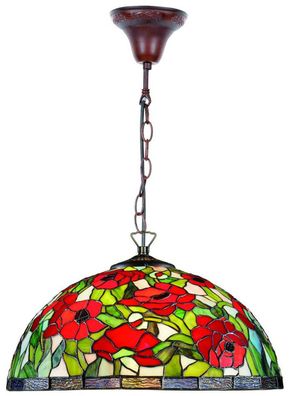 Casa Padrino Tiffany Hängeleuchte / Hängelampe Mehrfarbig Ø 40 x H. 85 cm - Tiffany L