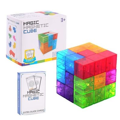 Magnetische 3D-Puzzle-Bausteine für Kinder, Spielzeug für die geistige Entwicklung