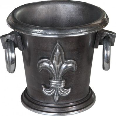 Casa Padrino Barock Weinkühler Antik Silber H 19 cm, Durchmesser 22 cm - Weinhalter H