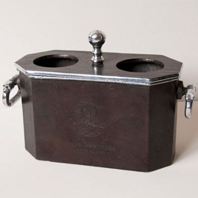 Casa Padrino Barock Weinkühler für 2 Flaschen Aluminium / Antik Silber - Weinhalter H