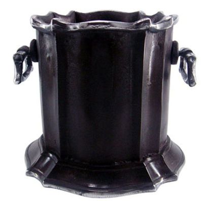 Casa Padrino Barock Weinkühler Aluminium / Antik Silber H 23 cm, Durchmesser 23 cm