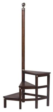 Casa Padrino Massivholz Bibliothekstreppe Dunkelbraun 53 x 53 x H. 163 cm - Luxus Kol