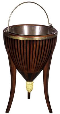 Casa Padrino Luxus Barock Mahagoni Weinkühler Dunkelbraun Ø 36 x H. 55 cm - Sektkühle