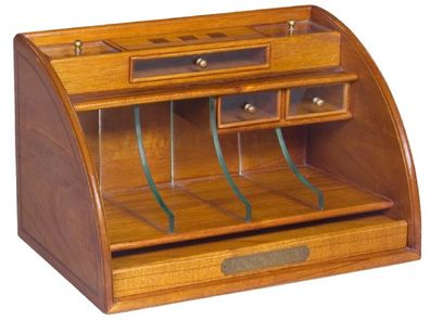 Casa Padrino Luxus Schreibtisch Oranizer Box Hellbraun 37,5 x 25 x H. 24 cm - Elegant