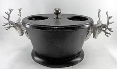 Casa Padrino Luxus Aluminium Weinkühler Schwarz / Silber 35 x 25 x H. 20 cm - Luxus A